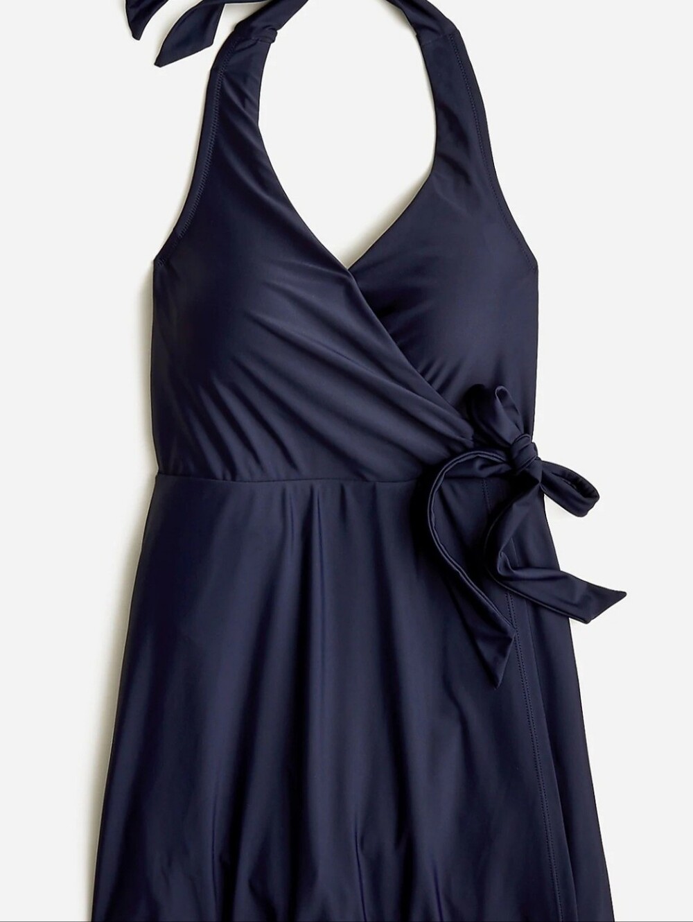 J.Crew Halter Wrap Swim Dress Women 20 Navy Blue Preppy Nautical Coastal Classic